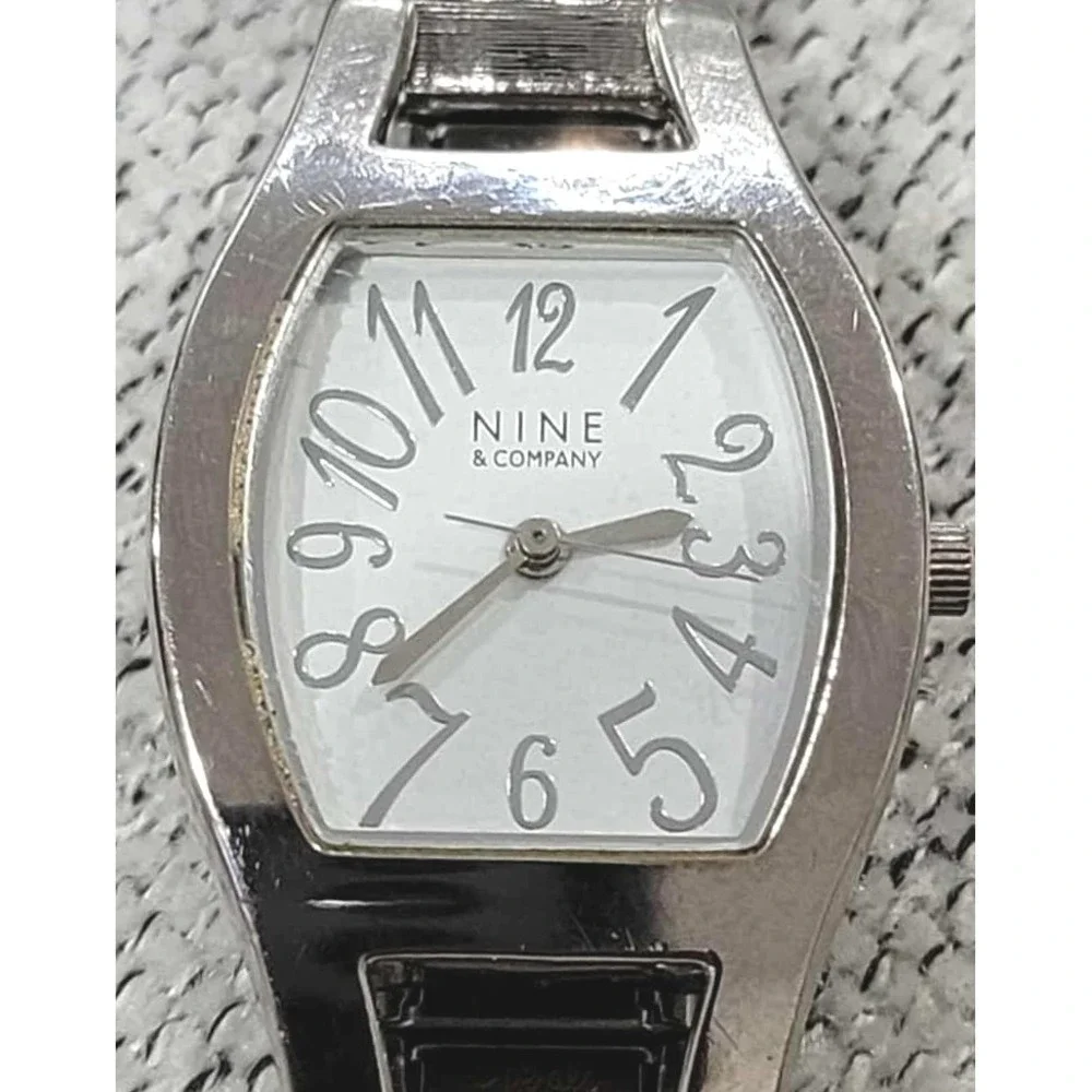 Nine & Company Women's Silver Tone Watch White Dial NOS‎ Vintage Speidel Band